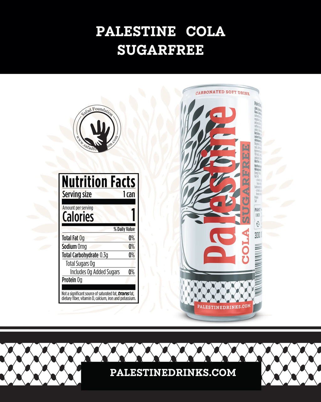 Palestine Cola - Sugar Free (24 can)